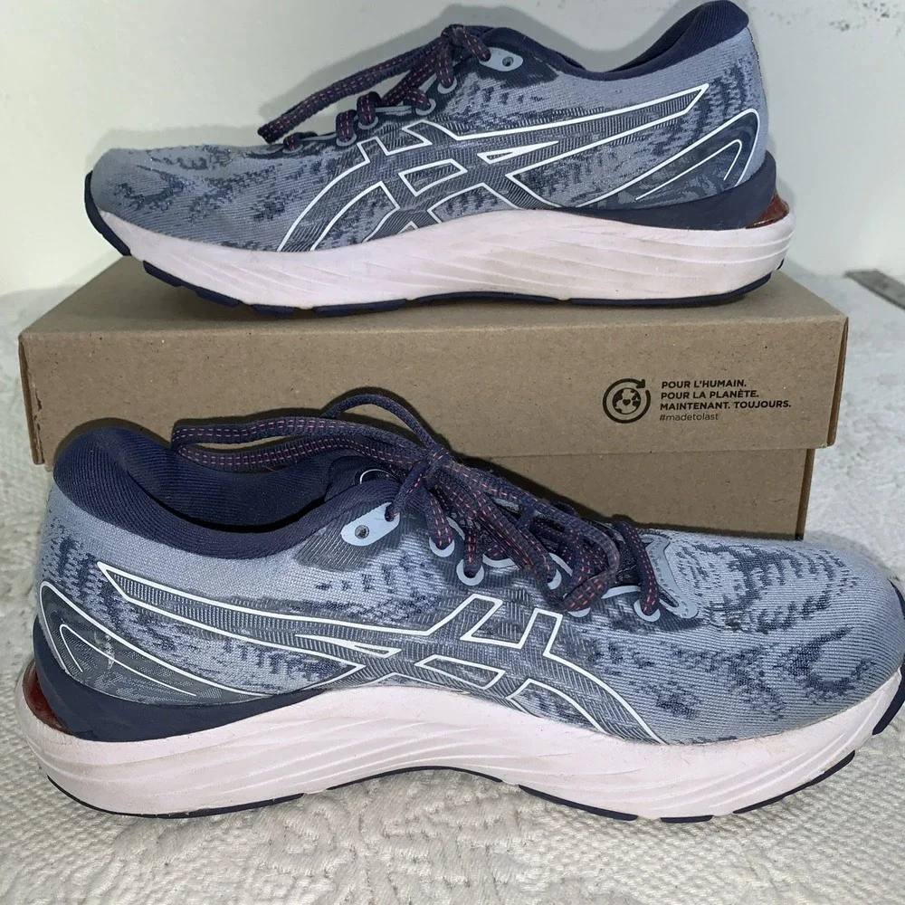 Asics Gel Cumulus 23 Blue Running Shoes Athletic Everyday Trainers USA Women 6.5
